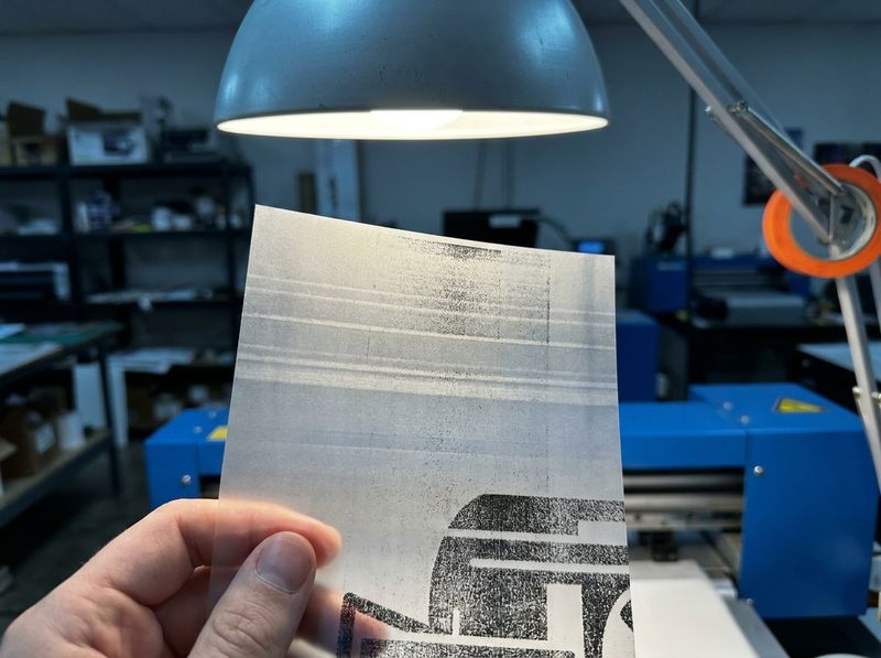 DTF transfer print showing banding and poor quality