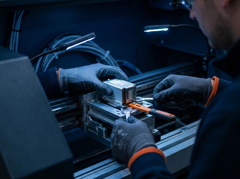 Technician installing a DTF printhead